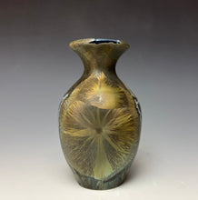 Load image into Gallery viewer, Bronze Cobalt Galaxy Crystalline Glazed Mini Vase