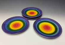 Load image into Gallery viewer, Rainbow Sandwich Plate- Purple Rim