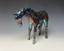 Load image into Gallery viewer, Copper Rainbow Raku Horse 880