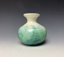 Load image into Gallery viewer, Crystalline Mini Vase in Ivory and Green 2
