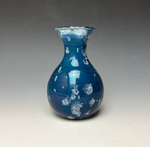 Load image into Gallery viewer, Crystalline Glazed Mini Vase in Atlantic Storm Blue 2