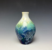Load image into Gallery viewer, Crystalline Mini Vase in Ivory, Green and Blue