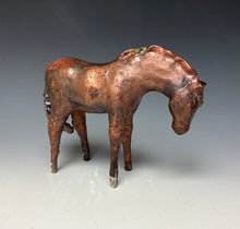Load image into Gallery viewer, Copper Satin Raku Horse 877