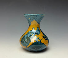 Load image into Gallery viewer, Blue and Orange Crystalline Mini Vase 5