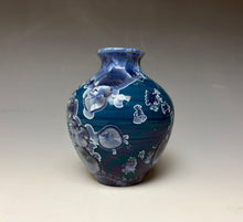 Load image into Gallery viewer, Crystalline Glazed Mini Vase in Atlantic Storm Blue