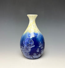 Load image into Gallery viewer, Crystalline Vase in Ivory and Blue