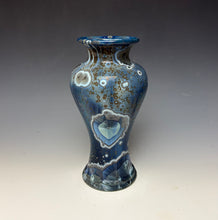 Load image into Gallery viewer, Cobalt Galaxy Crystalline Glazed Vase