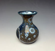 Load image into Gallery viewer, Cobalt Galaxy Crystalline Glazed Mini Vase 3