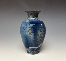 Load image into Gallery viewer, Cobalt Galaxy Crystalline Glazed Mini Vase
