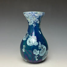 Load image into Gallery viewer, Deep Aqua Crystalline Glazed Mini Vase