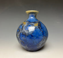 Load image into Gallery viewer, Tan and Blue Crystalline Glazed Teardrop Mini Vase 2