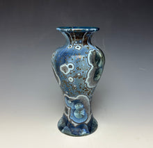Load image into Gallery viewer, Cobalt Galaxy Crystalline Glazed Vase 2