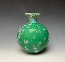 Load image into Gallery viewer, Emerald Green Crystalline Glazed Vase #2