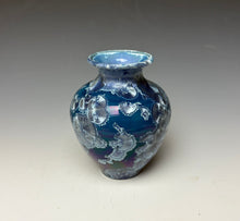 Load image into Gallery viewer, Crystalline Glazed Mini Vase in Atlantic Storm Blue 7