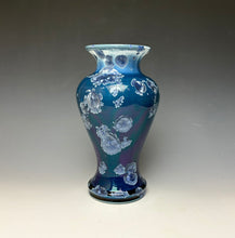 Load image into Gallery viewer, Crystalline Glazed Vase in Atlantic Storm Blue