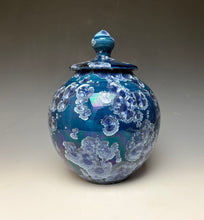 Load image into Gallery viewer, Crystalline Glazed Jar in Atlantic Storm Blue #1