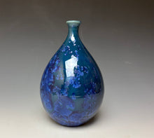 Load image into Gallery viewer, Royal Blue Crystalline Glazed Teardrop Vase