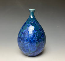 Load image into Gallery viewer, Royal Blue Crystalline Glazed Teardrop Vase