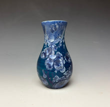 Load image into Gallery viewer, Crystalline Glazed Mini Vase in Atlantic Storm Blue 4