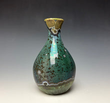 Load image into Gallery viewer, Deep Green Galaxy Crystalline Glazed Mini Vase