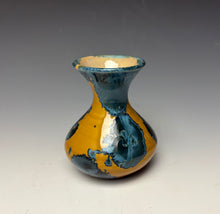 Load image into Gallery viewer, Blue and Orange Crystalline Mini Vase 5