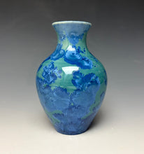 Load image into Gallery viewer, Light Teal Blue Crystalline Glazed Mini Vase 3