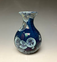 Load image into Gallery viewer, Crystalline Glazed Mini Vase in Atlantic Storm Blue 4