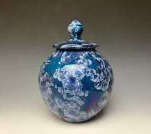 Load image into Gallery viewer, Crystalline Glazed Jar in Atlantic Storm Blue #1