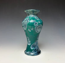 Load image into Gallery viewer, Aqua Crystalline Glazed Vase