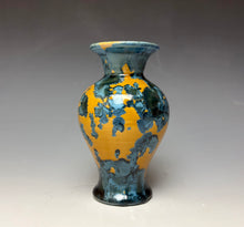 Load image into Gallery viewer, Blue and Orange Crystalline Mini Vase 2