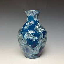 Load image into Gallery viewer, Crystalline Glazed Mini Vase in Atlantic Storm Blue