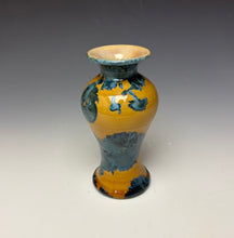 Load image into Gallery viewer, Blue and Orange Crystalline Mini Vase 2