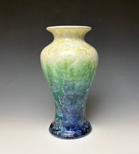 Load image into Gallery viewer, Crystalline Vase in Ivory, Green and Blue