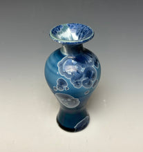 Load image into Gallery viewer, Crystalline Glazed Mini Vase in Atlantic Storm Blue 4