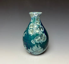 Load image into Gallery viewer, Aqua Crystalline Glazed Vase