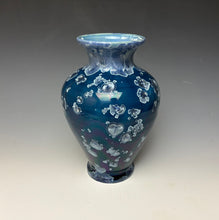 Load image into Gallery viewer, Crystalline Glazed Vase in Atlantic Storm Blue #3