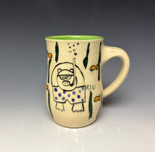 Load image into Gallery viewer, Scuba Pig Mug- Lime Green