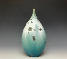 Load image into Gallery viewer, Wintergreen Crystalline Glazed Teardrop Vase