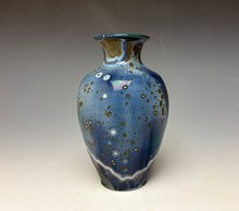 Load image into Gallery viewer, Cobalt Galaxy Crystalline Glazed Mini Vase
