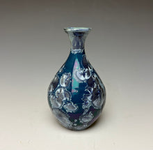 Load image into Gallery viewer, Crystalline Glazed Mini Vase in Atlantic Storm Blue
