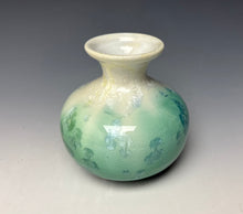 Load image into Gallery viewer, Crystalline Mini Vase in Ivory and Green 2