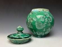 Load image into Gallery viewer, Emerald Green and Teal Crystalline Glazed Jar