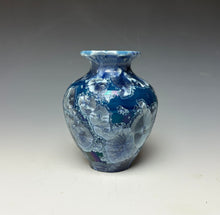 Load image into Gallery viewer, Crystalline Glazed Mini Vase in Atlantic Storm Blue 7