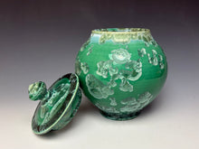 Load image into Gallery viewer, Emerald Green and Teal Crystalline Glazed Jar