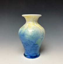 Load image into Gallery viewer, Crystalline Mini Vase in Ivory and Teal