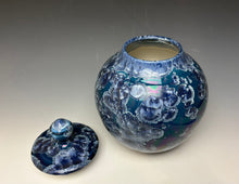Load image into Gallery viewer, Crystalline Glazed Jar in Atlantic Storm Blue #1