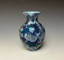 Load image into Gallery viewer, Crystalline Glazed Mini Vase in Atlantic Storm Blue 2