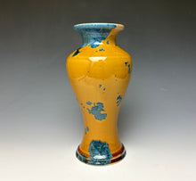 Load image into Gallery viewer, Blue and Orange Crystalline Glazed Vase