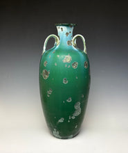 Load image into Gallery viewer, Jade Green Crystalline Glazed Amphora