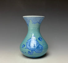 Load image into Gallery viewer, Teal Blue Crystalline Glazed Mini Vase 2